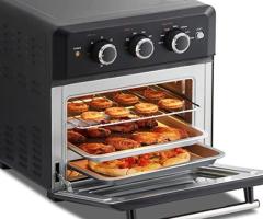 COMFEE' Retro Air Fry Toaster Oven, 7-in-1, 1500W, 19QT Capacity, 6 Slice, Air Fry, Rotisseries