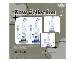 IC Glass 9.5 Inch Clear Recycler with Colored Base & Lip