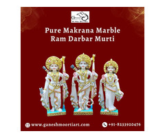 Pure Makrana Marble Ram Darbar Murti