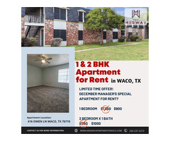 Modern 1 BHK Apartments for Rent in Waco, TX