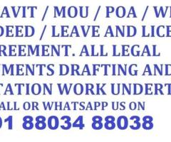 Affidavit Agreement and all Drafting Services Call Now 88034 88038