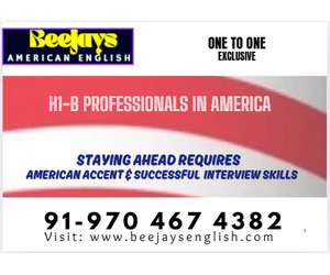 Beejay,s American Accent Master Class for S/W Professionals and AI StartupEntrepreneurs