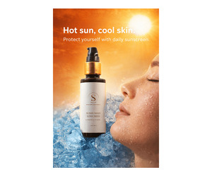 Hot sun, cool skin. Protect yourself with daily sunscreen.