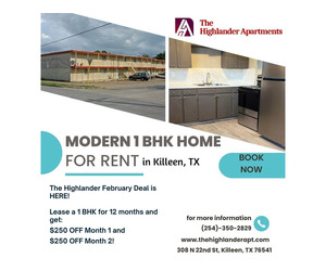 Budget 1 Bedroom Flat in Killeen, TX – Apply Today