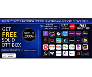 ???? 27 OTT Apps Subscription – 12 Months + FREE OTT Box ????