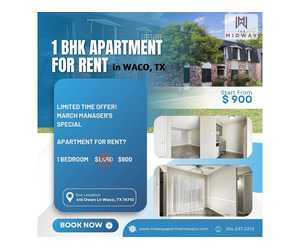 Affordable 1 BHK Living in Waco, TX