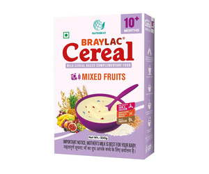 Braylac Mixed Fruit Infant Cereal with Milk (10–24 Months) | 300 gm