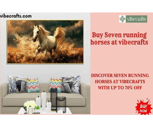 Buy Seven Running Horses Painting Online-Vibecrafts