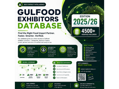 Expand Your Network with 4,500+ Verified Gulfood Exhibitor Contacts