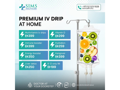 Premium IV Drip Therapy at Home in Dubai | SIMS Home Healthcare