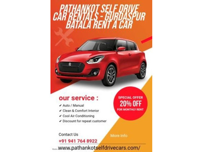 Self Drive Car Rental Pathankot Gurdaspur Dasuya And Mukerian Punjab