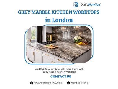 Grey Marble Kitchen Worktops in London |  DialAWorkTop