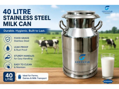 40 Litre Stainless Steel Milk Can – Food-Grade AISI 304 | Geeta Fab