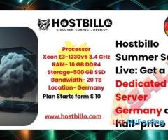 Hostbillo Summer Sale is Live: Get a Dedicated Server Germany at half-price